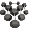 SET MANUBRI ESAGONALI GOMMATI 2,5-25KG(rastrelliera in omaggio!)