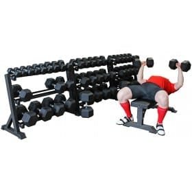 SET MANUBRI ESAGONALI GOMMATI 2,5-25KG(rastrelliera in omaggio!)
