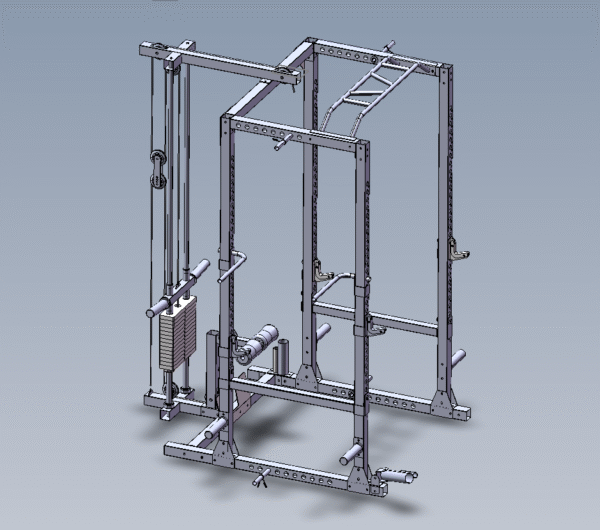 POWER RACK PRO PR-Z3 CON LAT MACHINE 25-50MM (70kg + Carico 25/50mm)
